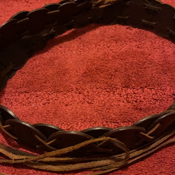 Large leather braided belt - Picture 5 of 9